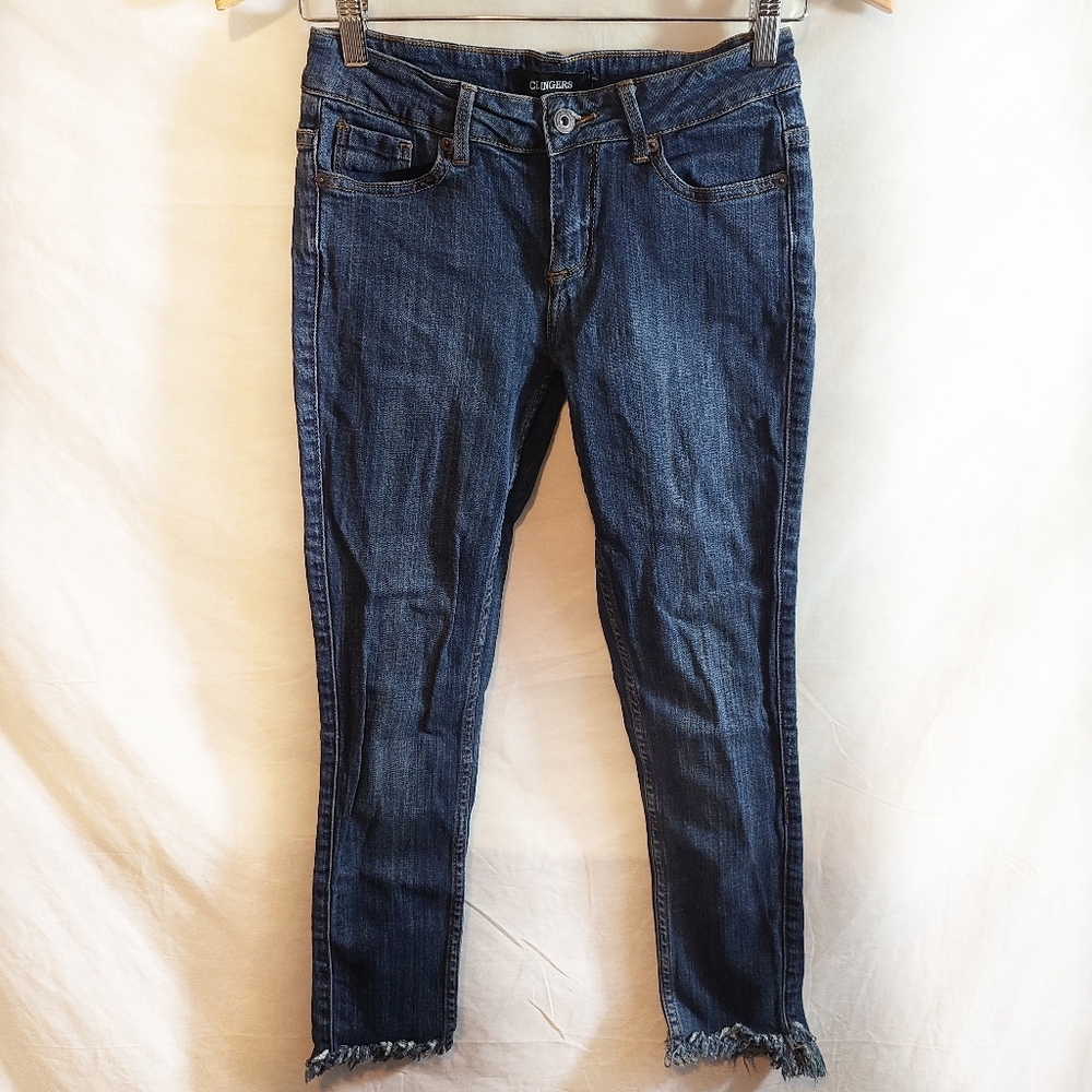 Clingers Frayed Hem Denim Blue Jeans